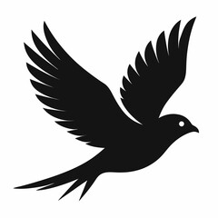 Fototapeta premium Black Flying Canary Bird Silhouette