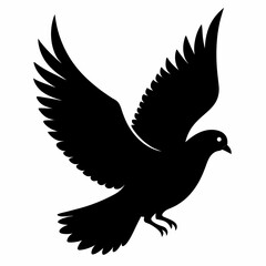 Obraz premium Black Flying Dove Bird Silhouette