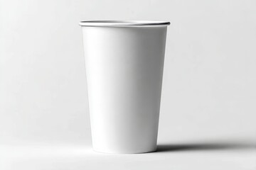 Minimalist Plain Paper Cup Isolated on White Background for Beverage Mockup and Promotion