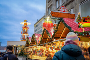 Christmas Market Booths With Light