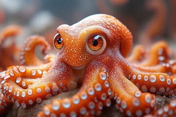 Colorful octopus displaying vibrant colors and features in a marine habitat during the daytime
