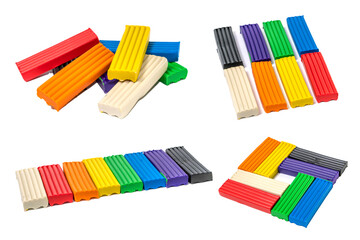 Plasticine  Isolated, Modeling Clay  Pieces, Creativity Modelling Material, Clay Dough, Plasticine on White Background