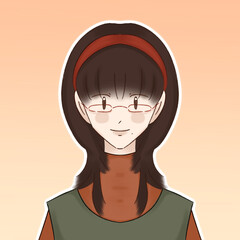 illustration of a happy girl