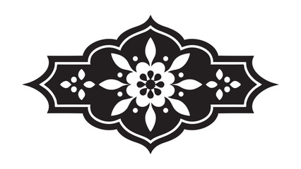 Decorative Label with Vintage Flower Accents