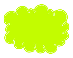 シンプルなカラーの吹き出し　雲形
