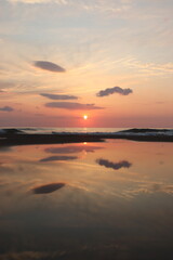sunset over the lake