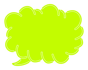 シンプルなカラーの吹き出し　雲形