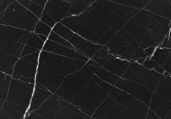 Black marble texture with white veins, abstract background for design elements