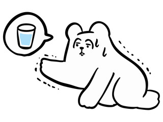 水を求めるシロクマ