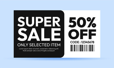 Super Sale 50 Off Coupon with Barcode