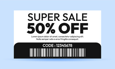Super Sale 50 Off Coupon with Barcode