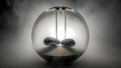 Zen Sand Timer: Minimalist Glass Sphere Artwork