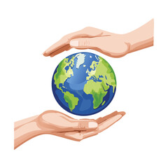 Hands Encompassing Small World Globe