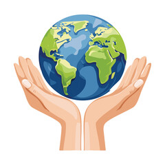 Human Hands Holding Our Precious Earth