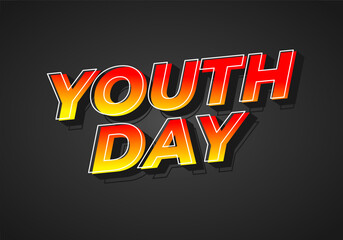 Youth day. Bold 3D text effect for energetic celebration design