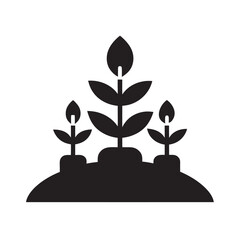 Biochar Sequestration Silhouette Vector Illustration