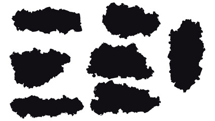 Black Ink Brush Stroke. Isolated on White Background. A bold black brush stroke with rough texture, isolated on a white background.