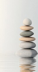 Stacked stones, serene and balanced