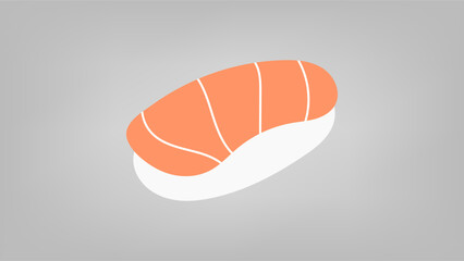 Salmon sushi on white background. vector.