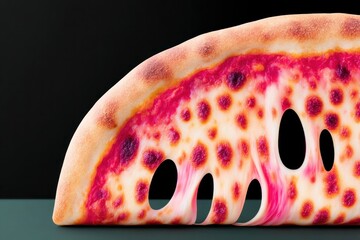 Closeup of a Pizza Slice with Melted Cheese and Red Sauce