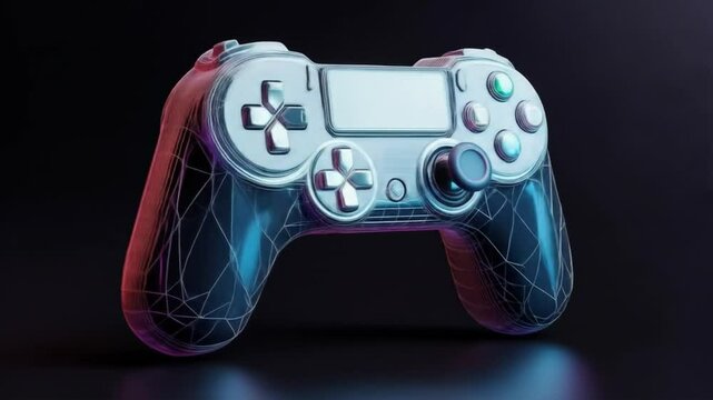 Futuristic Console Controller Design with Neon Accents for Tech Enthusiasts - Powered by Adobe