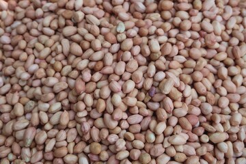 Fresh healthy peanuts in the background