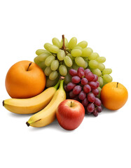 fruits on white background