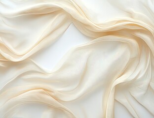 Soft, pale peach fabric drapes elegantly