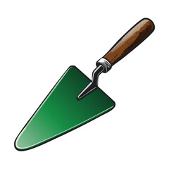 Green Trowel with Classic Wooden Handle