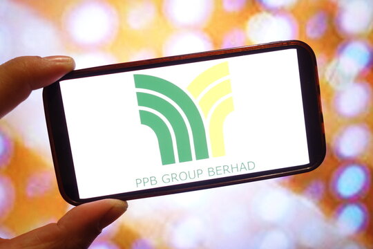 Konskie, Poland - April 06, 2025: PPB Group Berhad company logo displayed on mobile phone
