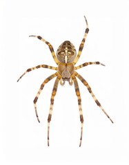 Spider close view over white background, no shadow