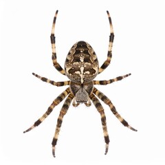Spider close view over white background, no shadow