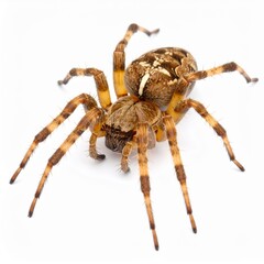 Spider close view over white background, no shadow