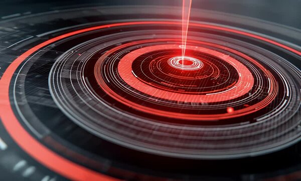 Abstract Animation of Concentric Circles with Dynamic Visual Elements