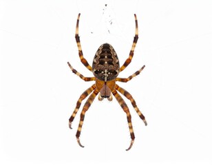 Spider close view over white background, no shadow