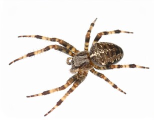 Spider close view over white background, no shadow