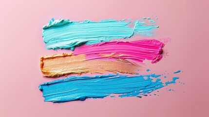 Abstract makeup brush strokes in bright and soft pastel colors. 