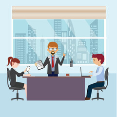 business meeting in front of office building