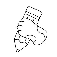 Cat paw is writing illustration