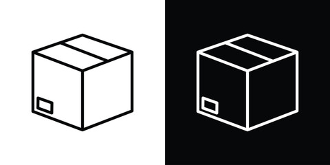Box icon design. simple stroke line vector icon set