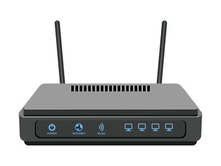 Wireless internet router with blue led indicators
