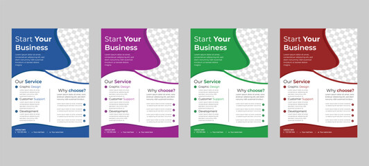 Modern Corporate Business Flyer Template for A4 Print Marketing