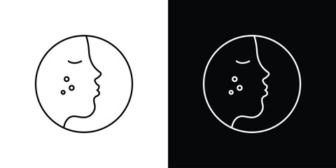 Acne icon design. simple stroke line vector icon set