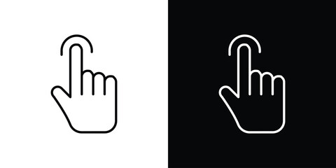 finger tap icon design. simple stroke line vector icon set