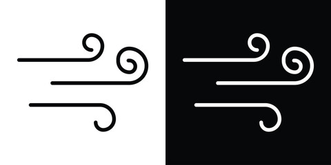 Windy icon design. simple stroke line vector icon set