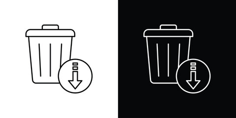 Waste reduction icon design. simple stroke line vector icon set