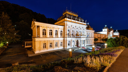 Evening photography of Social house Casino Marianske Lazne (Marienbad)