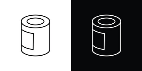 Tin can icon design. simple stroke line vector icon set