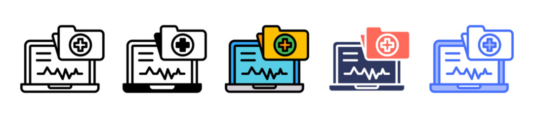 Electronic Medical line icon