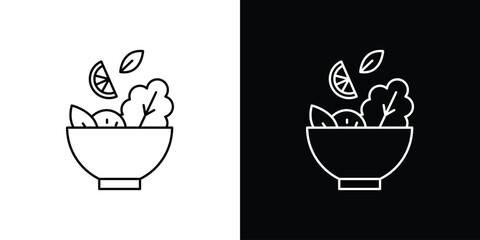 Salad icon design. simple stroke line vector icon set